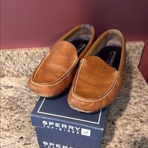 Sperry Tan Leather Slip-On Loafers Moccasin Style